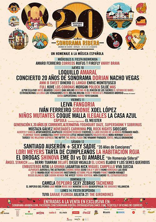 Cartel del Sonorama Ribera 2017 - 6 razones para ir al Sonorama Ribera 2017